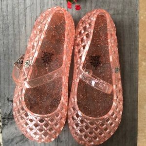 Cute toddler pink sparkly jellies